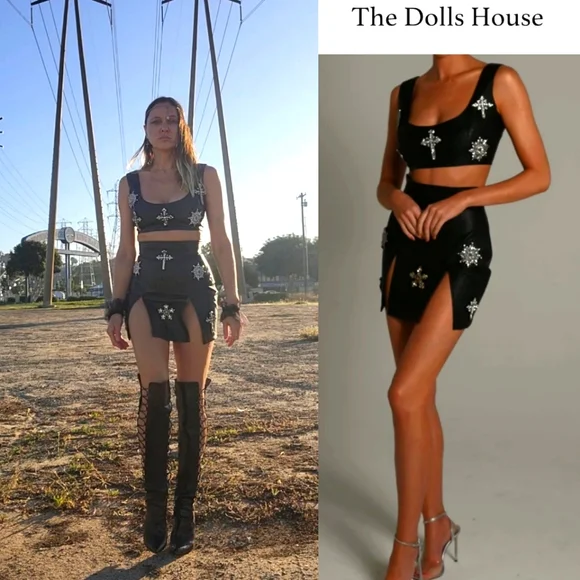 The Dolls House Gothic perfection Kourtney SET veg leather gothic glam set S xs - Picture 1 of 10